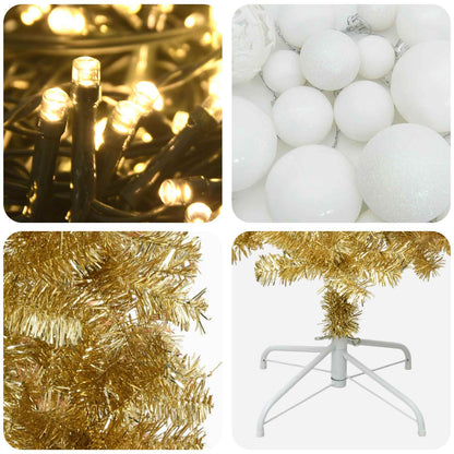Artificial Slim Christmas Tree with Bauble 180 cm 300 LEDs