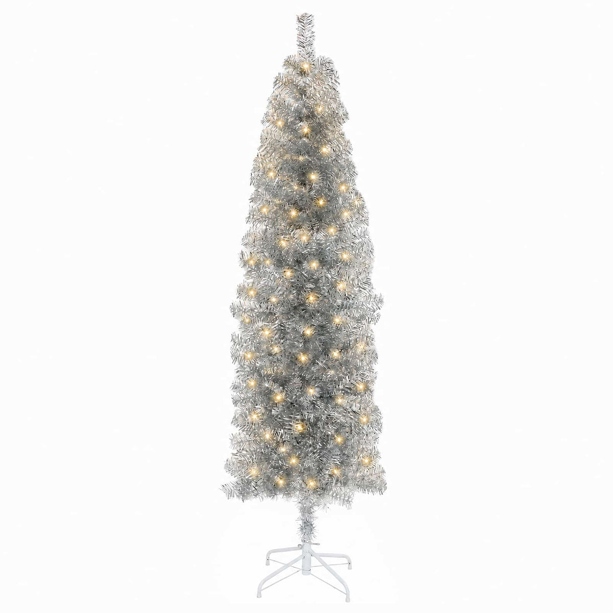 Artificial Slim Christmas Tree 180 cm 300 LEDs Warm White