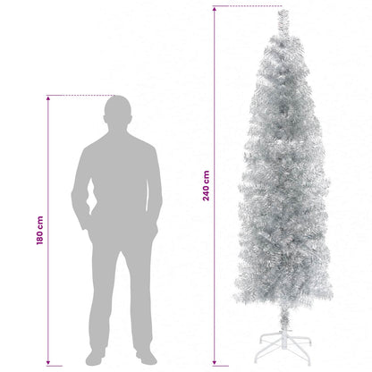 Artificial Slim Christmas Tree 240 cm 300 LEDs Warm White