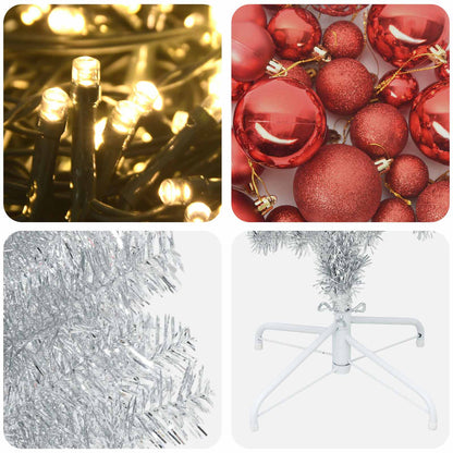 Artificial Slim Christmas Tree with Bauble 240 cm 300 LEDs