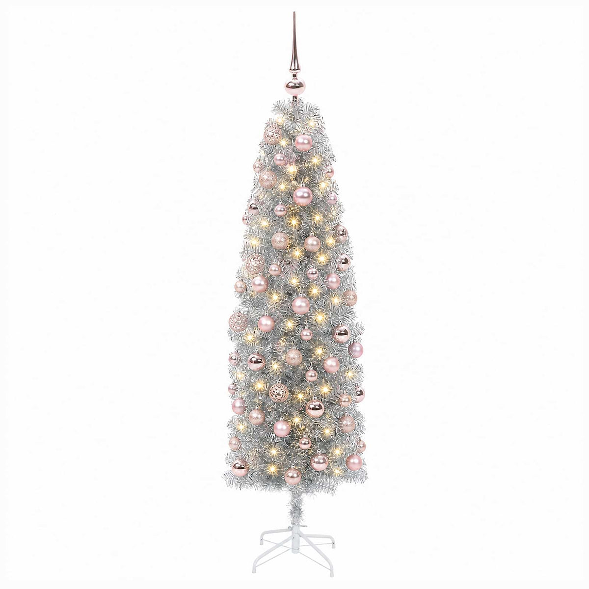 Artificial Slim Christmas Tree with Bauble 180 cm 300 LEDs
