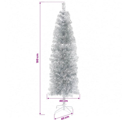 Artificial Slim Christmas Tree with Bauble 180 cm 300 LEDs