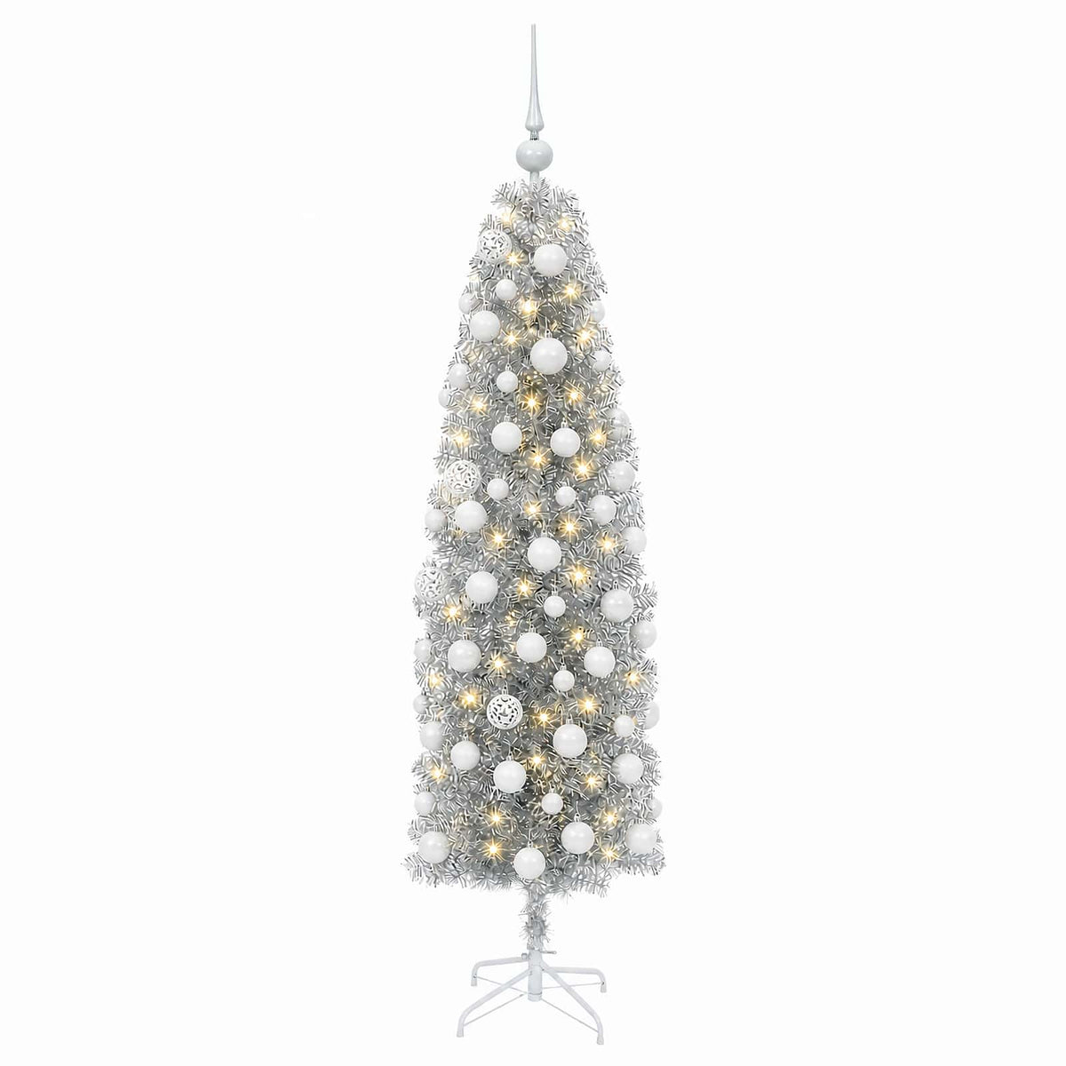 Artificial Slim Christmas Tree with Bauble 180 cm 300 LEDs