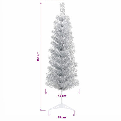 Artificial Slim Christmas Tree with Bauble 150 cm 150 LEDs