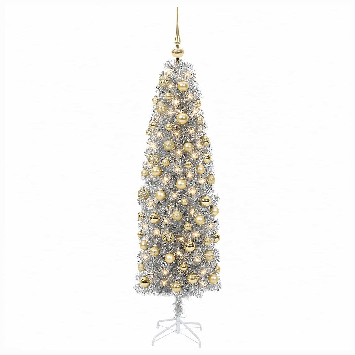 Artificial Slim Christmas Tree with Bauble 240 cm 300 LEDs