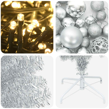 Artificial Slim Christmas Tree with Bauble 240 cm 300 LEDs
