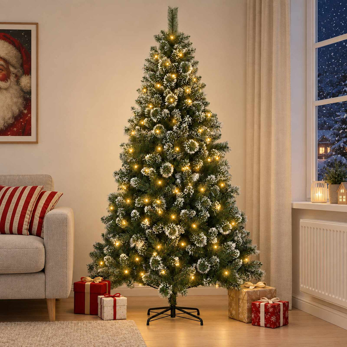 Artificial Christmas Tree 120 cm 150 LEDs Warm White