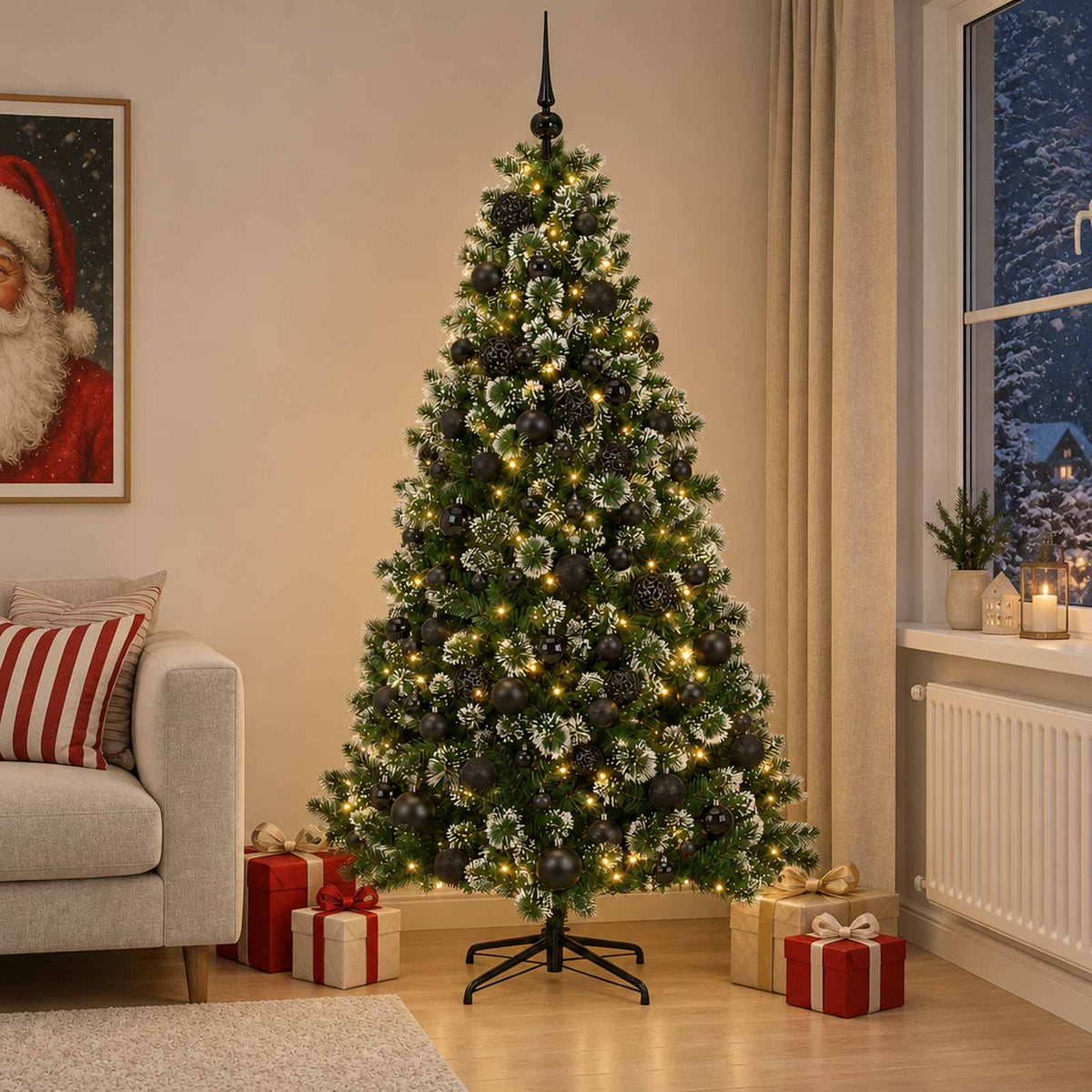 Artificial Christmas Tree with Bauble 210 cm 300 LEDs