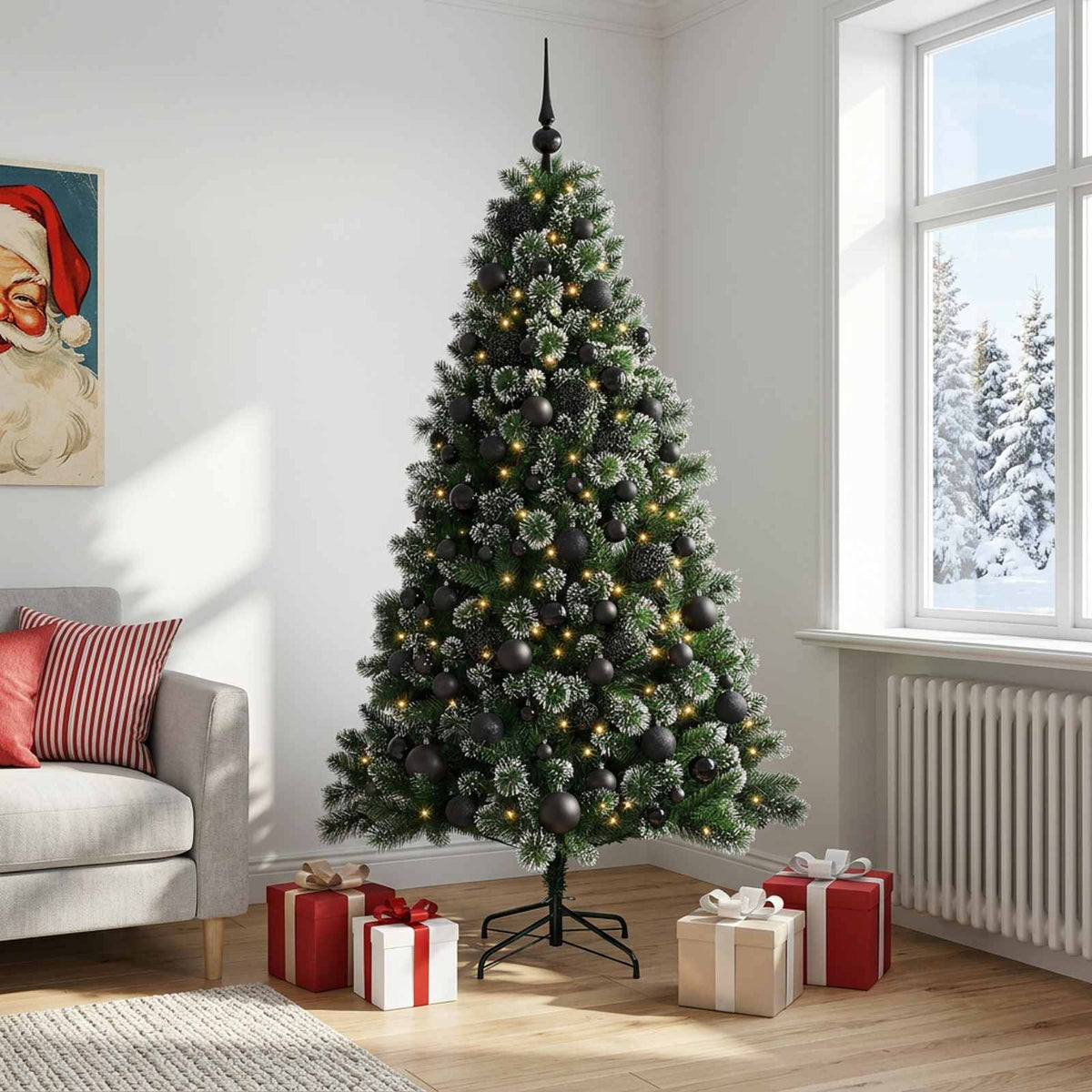Artificial Christmas Tree with Bauble 210 cm 300 LEDs