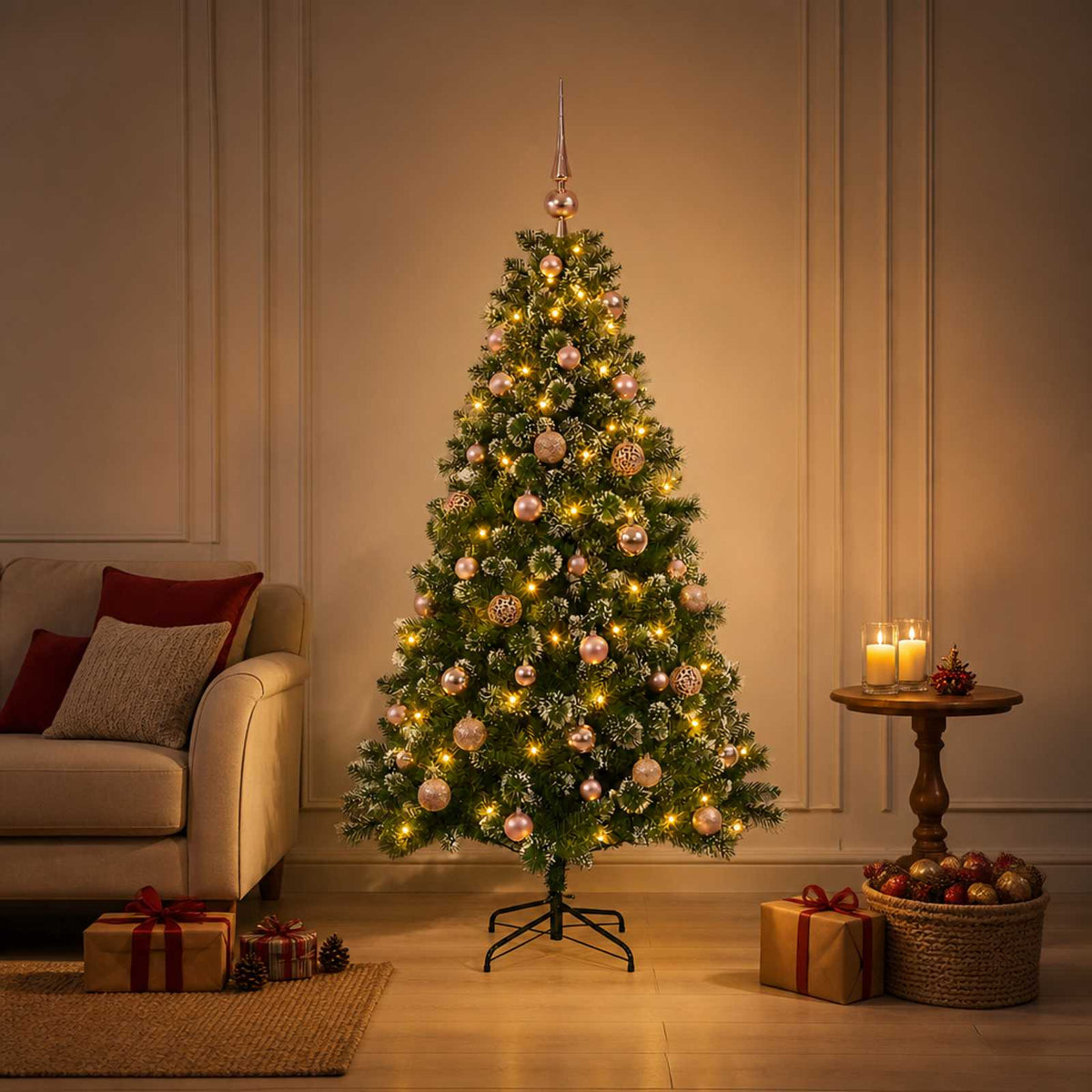 Artificial Christmas Tree with Bauble 120 cm 150 LEDs