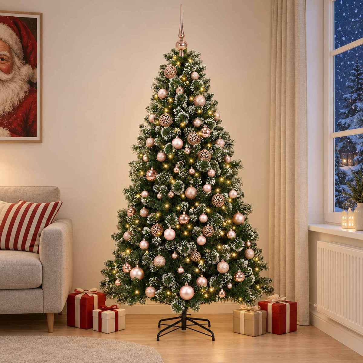 Artificial Christmas Tree with Bauble 210 cm 300 LEDs