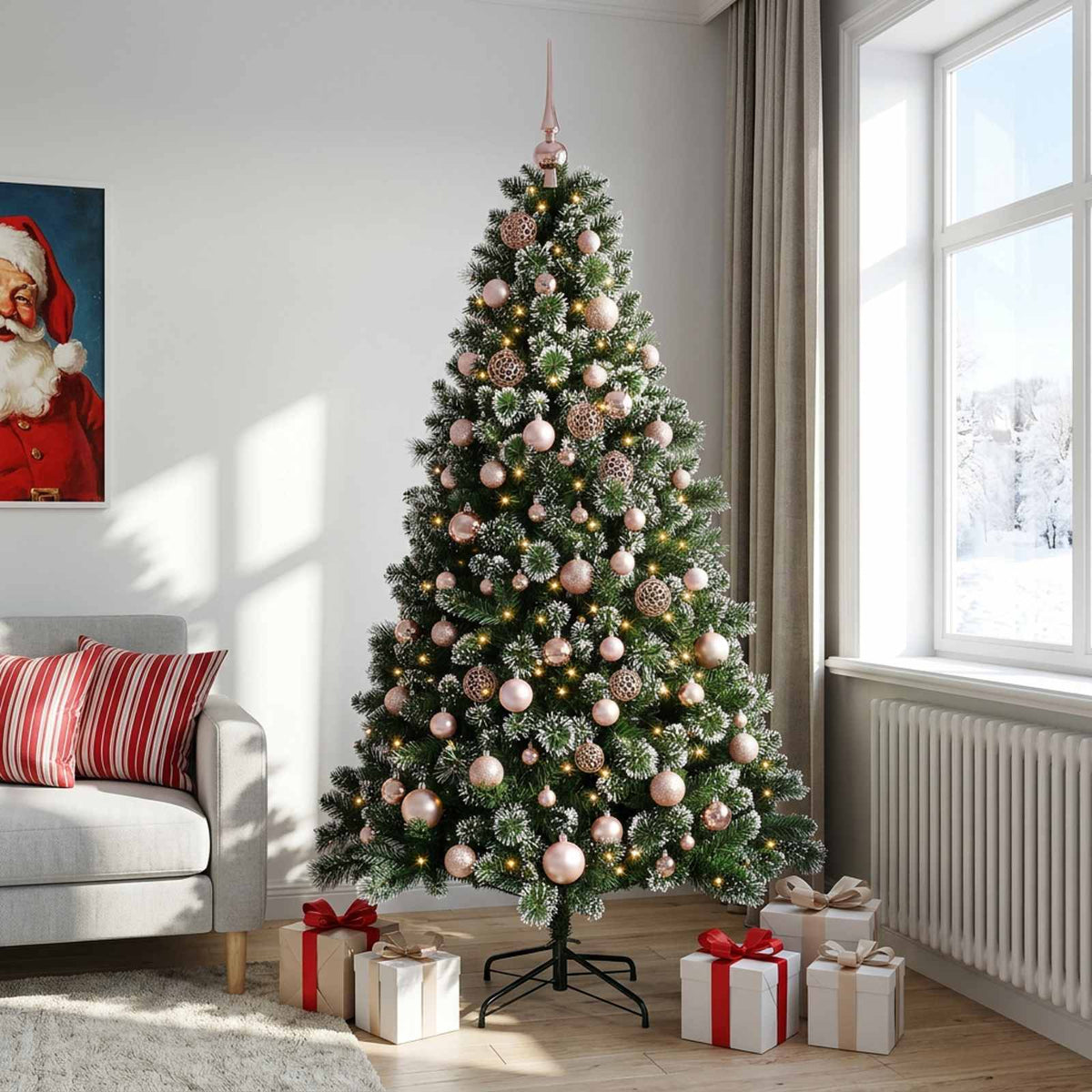 Artificial Christmas Tree with Bauble 210 cm 300 LEDs