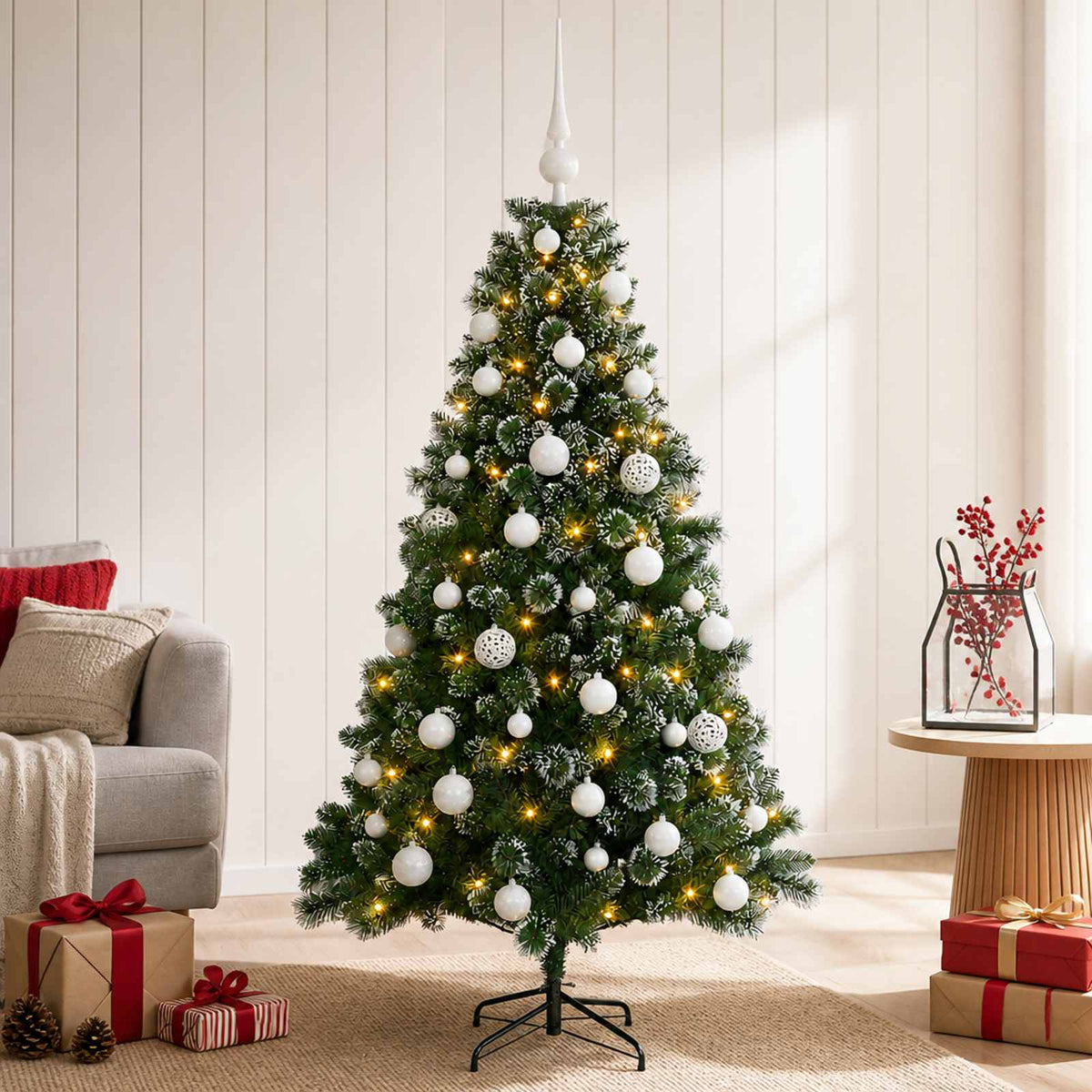 Artificial Christmas Tree with Bauble 120 cm 150 LEDs