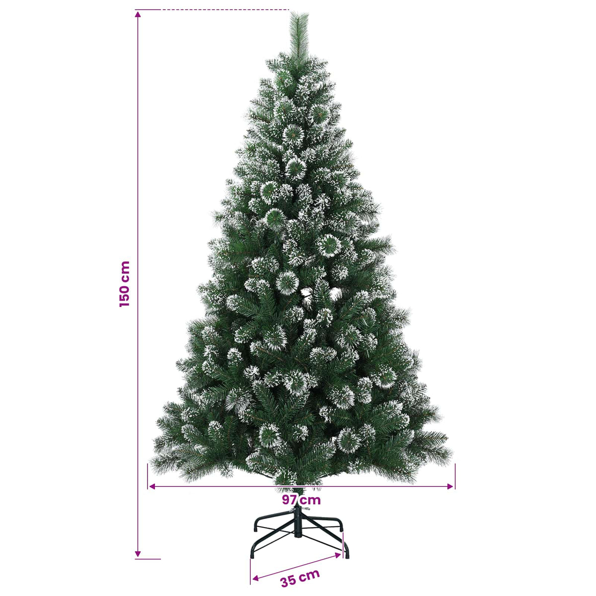 Artificial Christmas Tree with Bauble 150 cm 150 LEDs