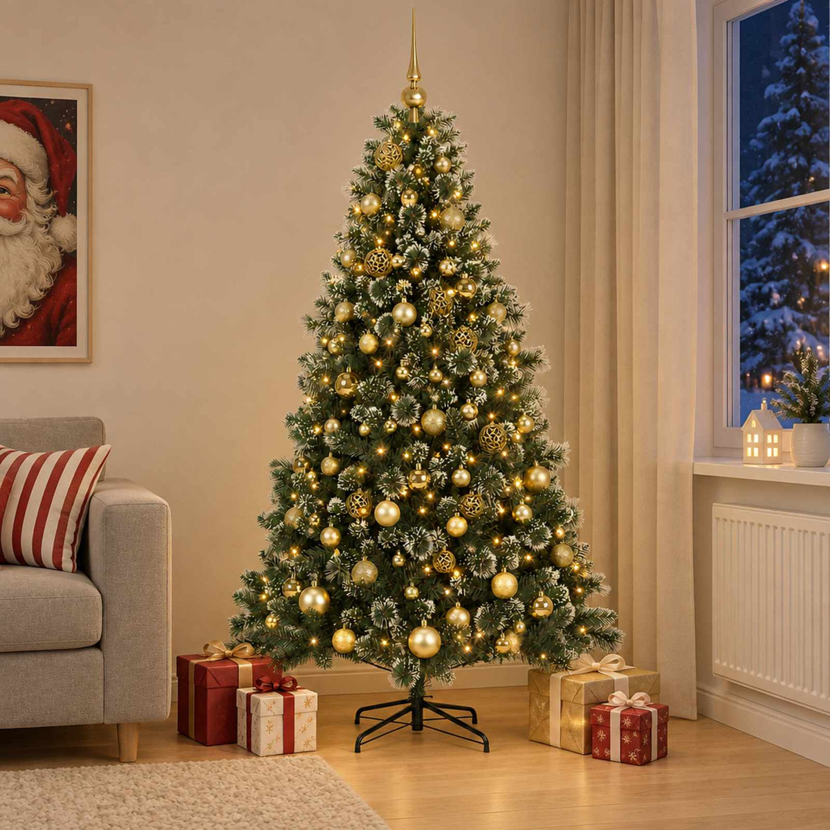 Artificial Christmas Tree with Bauble 180 cm 300 LEDs