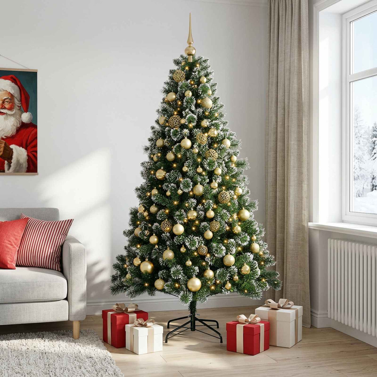 Artificial Christmas Tree with Bauble 180 cm 300 LEDs