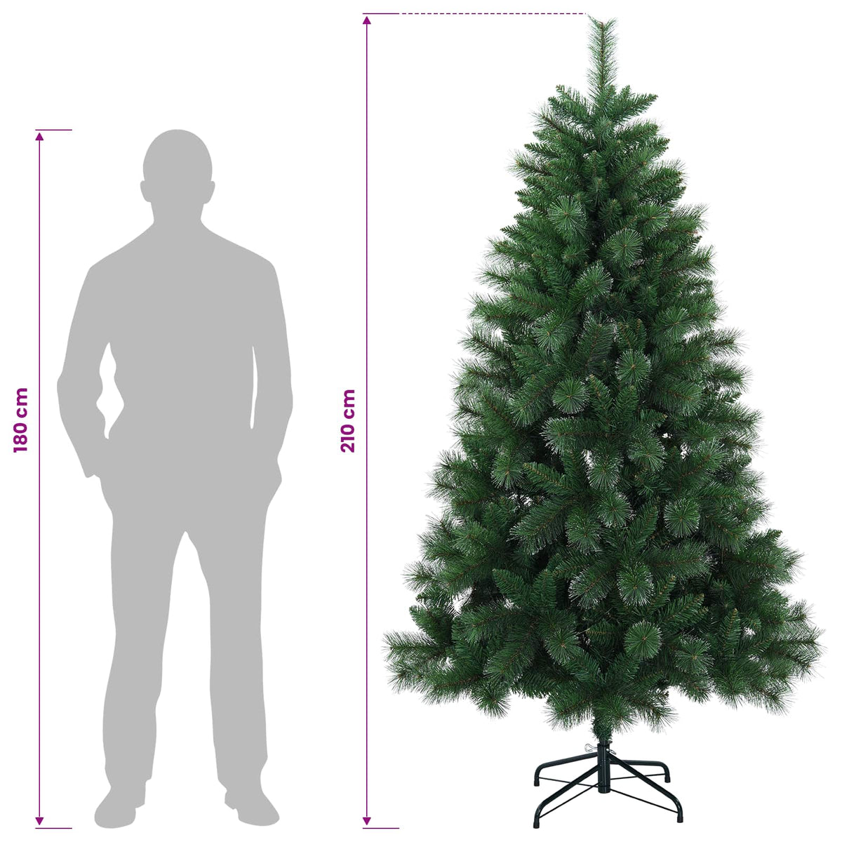 Artificial Christmas Tree 210 cm 300 LEDs Warm White