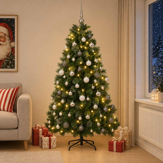 Artificial Christmas Tree with Bauble 210 cm 300 LEDs
