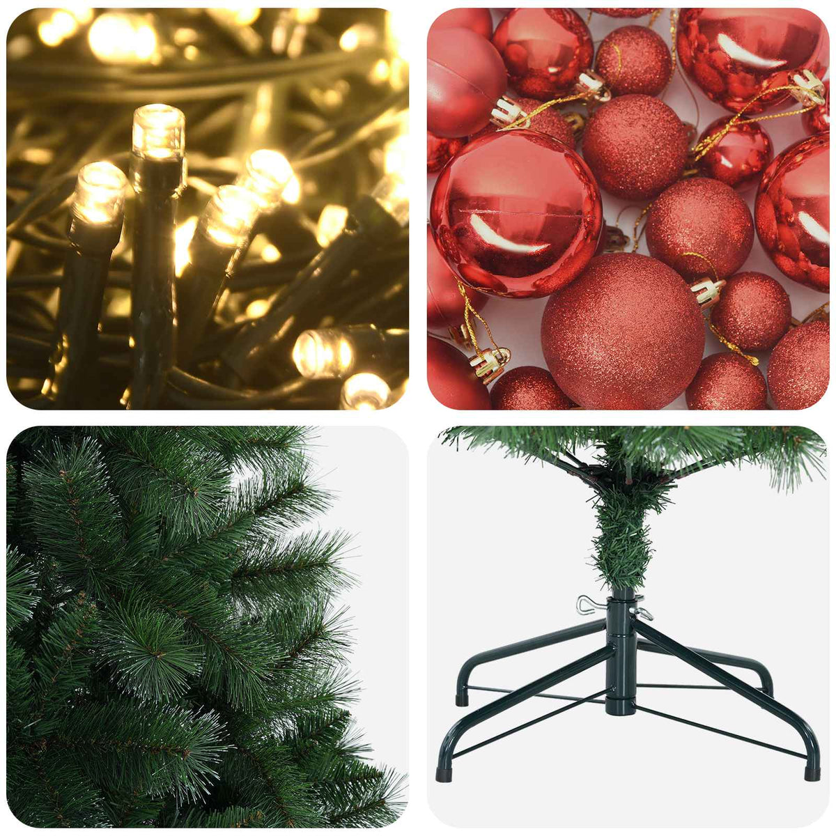 Artificial Christmas Tree with Bauble 120 cm 150 LEDs