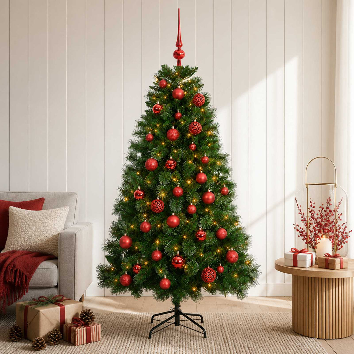 Artificial Christmas Tree with Bauble 150 cm 150 LEDs