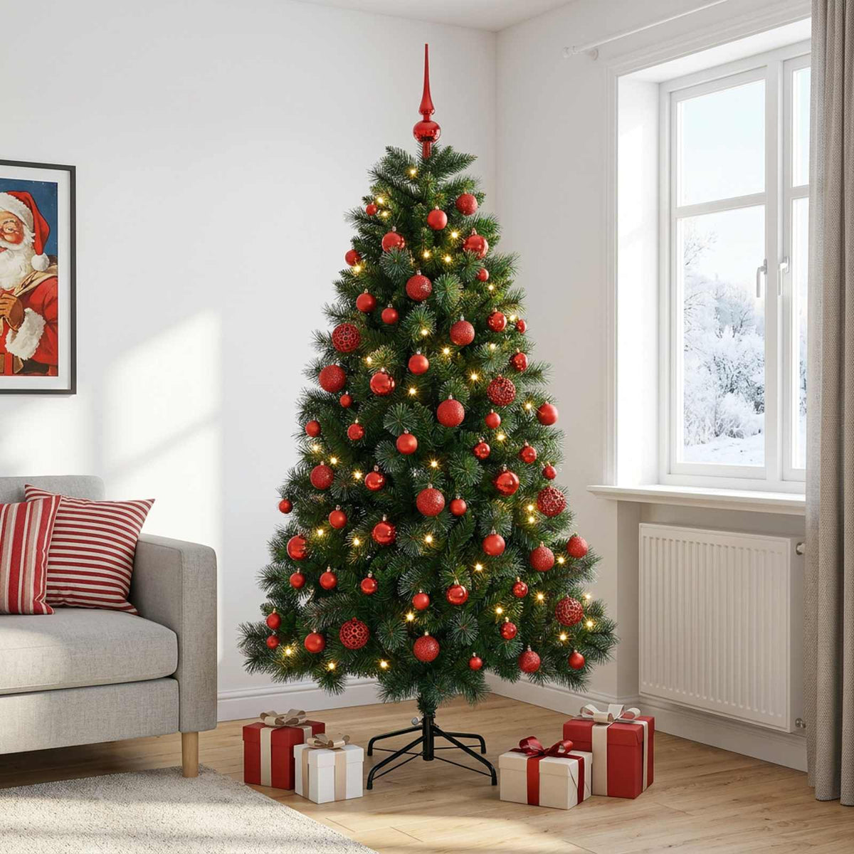 Artificial Christmas Tree with Bauble 240 cm 300 LEDs