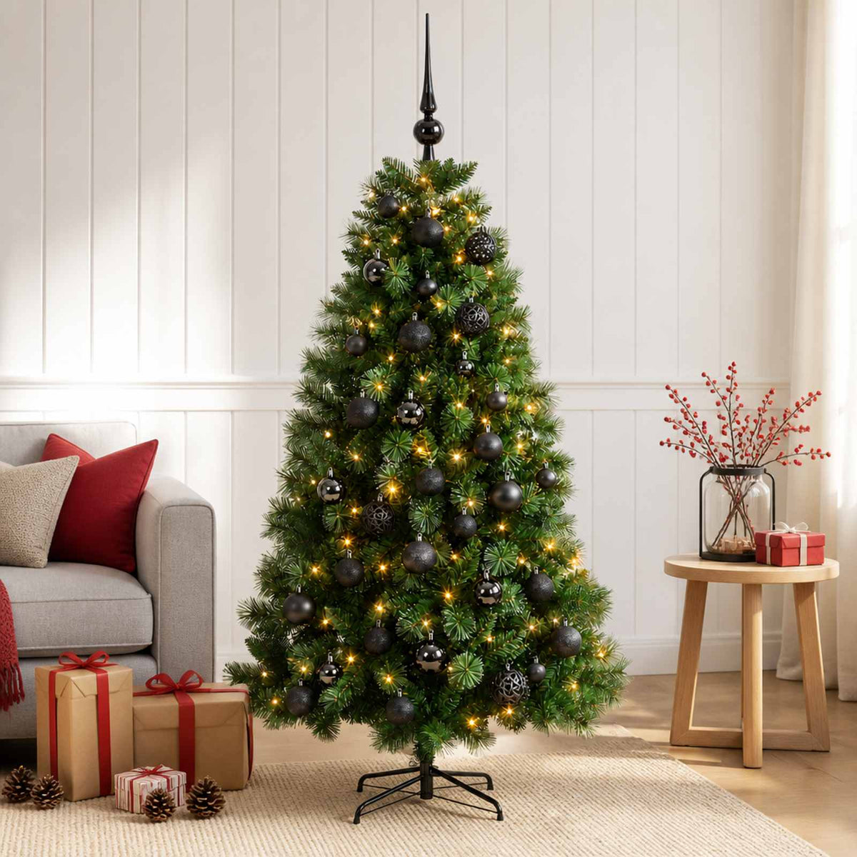 Artificial Christmas Tree with Bauble 150 cm 150 LEDs