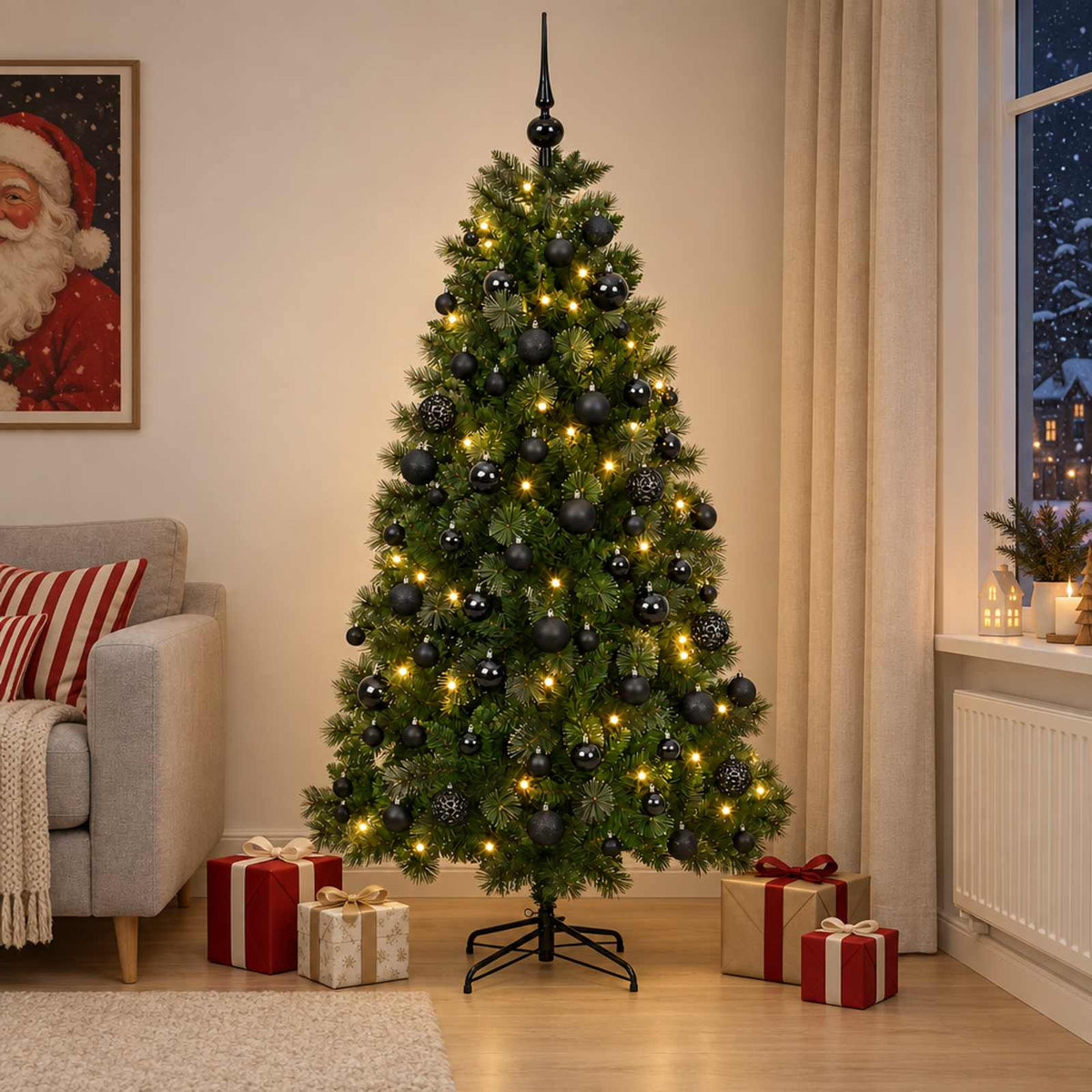 Artificial Christmas Tree with Bauble 240 cm 300 LEDs