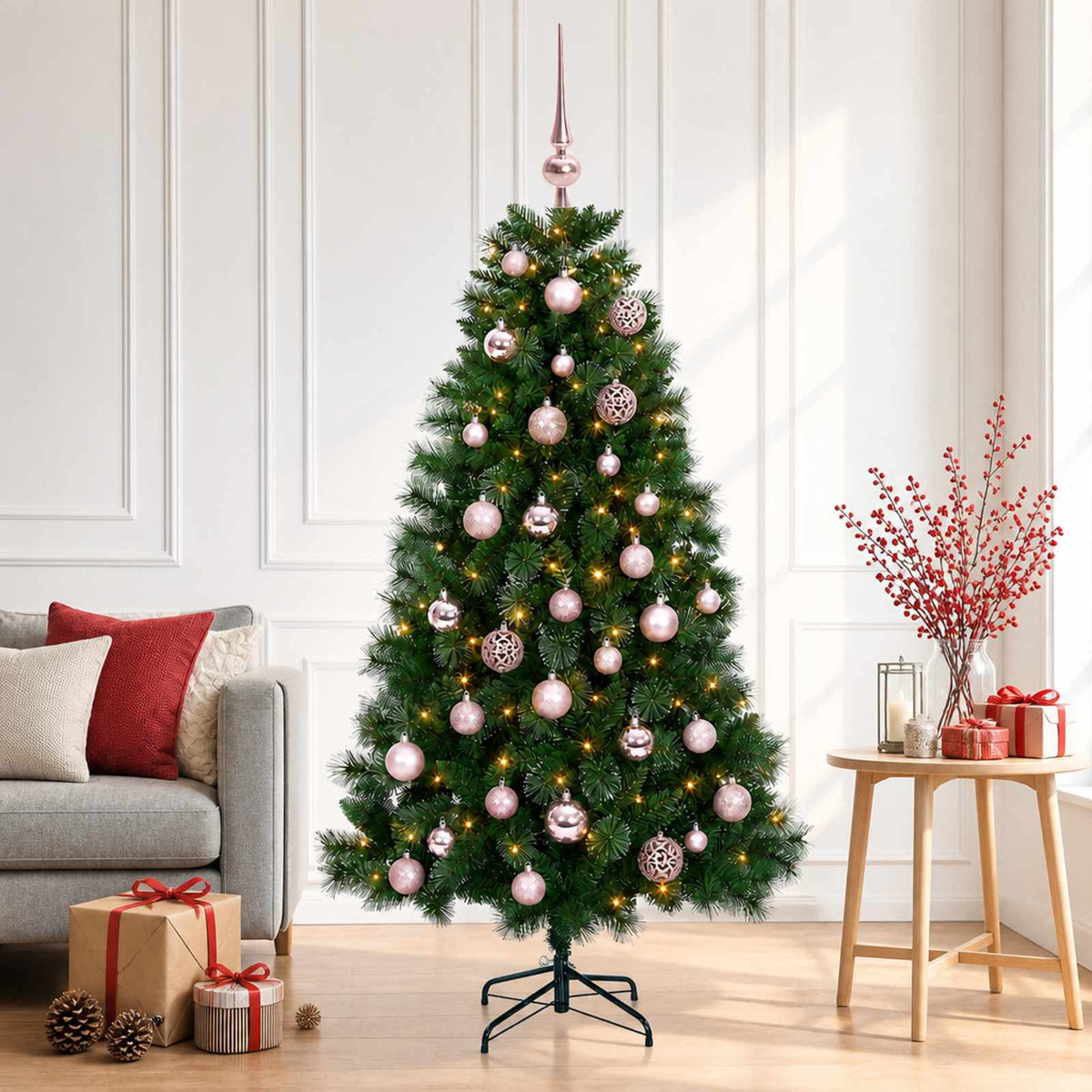Artificial Christmas Tree with Bauble 150 cm 150 LEDs