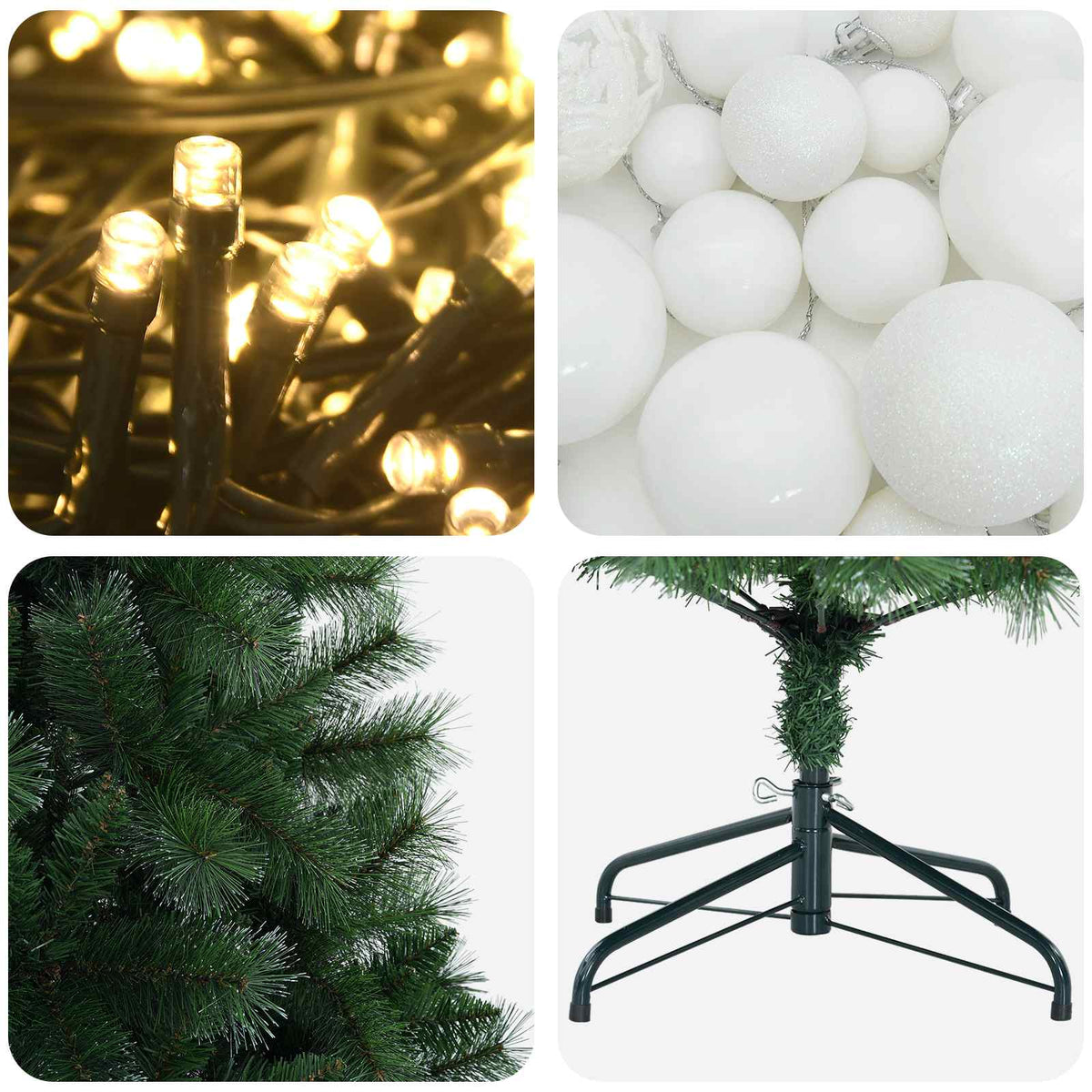 Artificial Christmas Tree with Bauble 120 cm 150 LEDs
