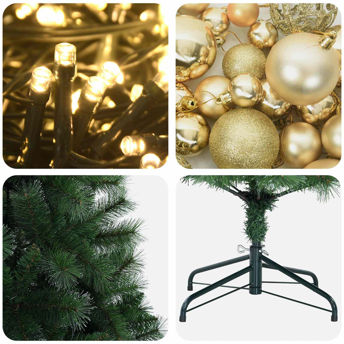 Artificial Christmas Tree with Bauble 120 cm 150 LEDs