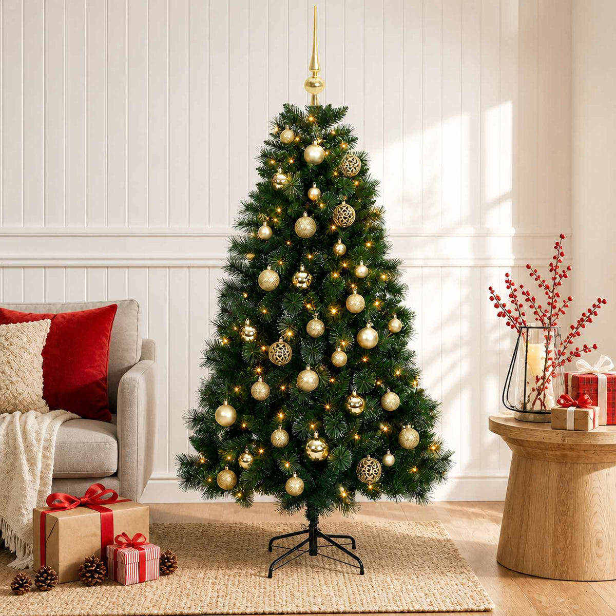 Artificial Christmas Tree with Bauble 120 cm 150 LEDs
