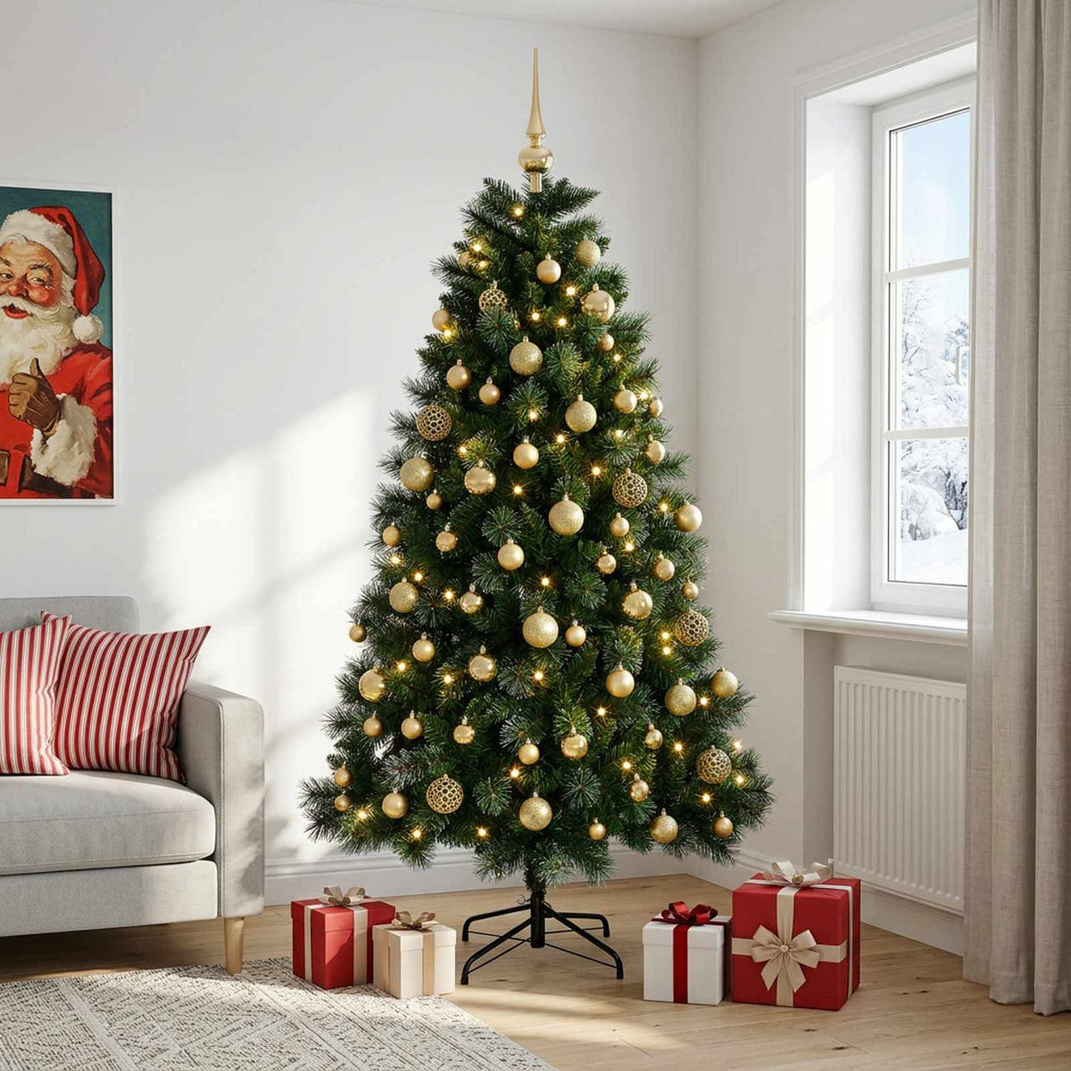 Artificial Christmas Tree with Bauble 240 cm 300 LEDs