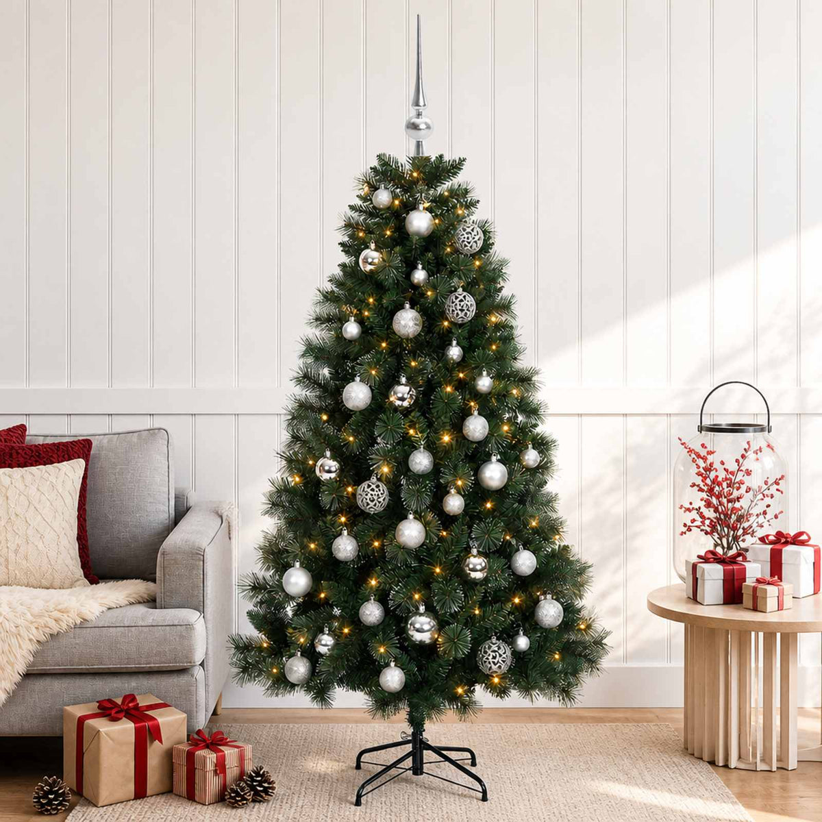 Artificial Christmas Tree with Bauble 120 cm 150 LEDs