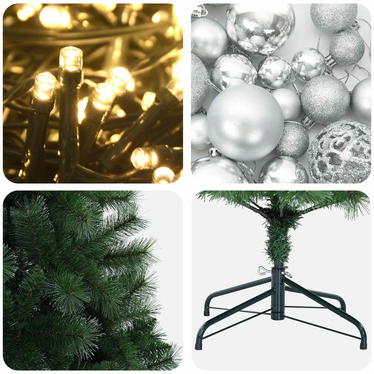Artificial Christmas Tree with Bauble 150 cm 150 LEDs