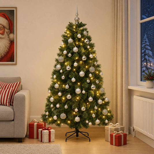 Artificial Christmas Tree with Bauble 210 cm 300 LEDs