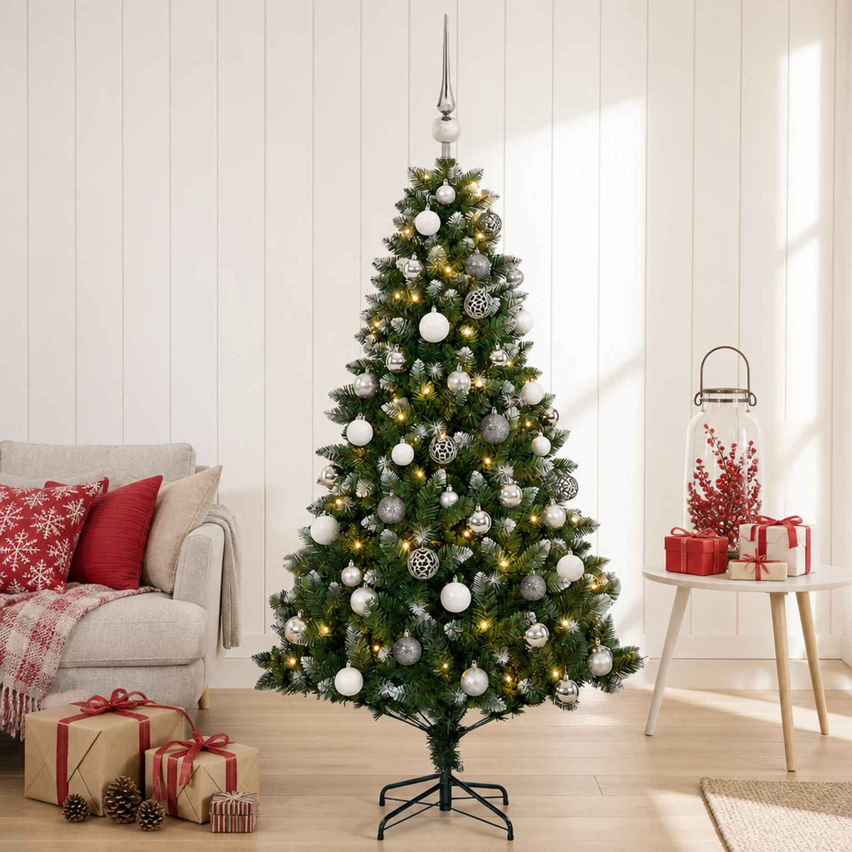 Artificial Christmas Tree with Bauble 120 cm 150 LEDs