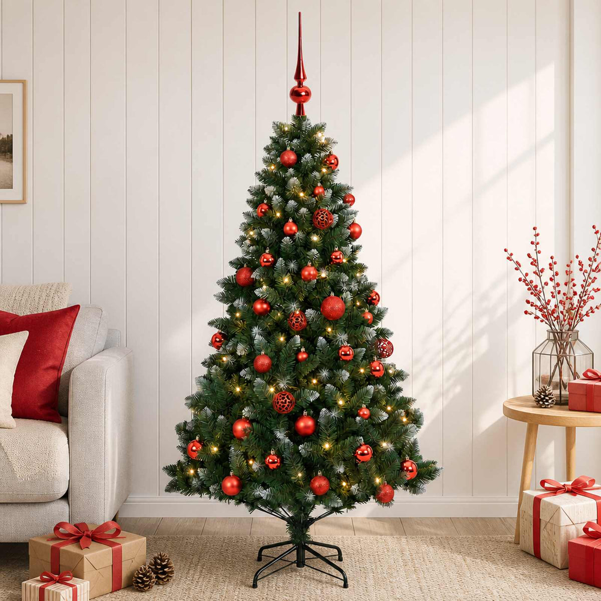 Artificial Christmas Tree with Bauble 150 cm 150 LEDs