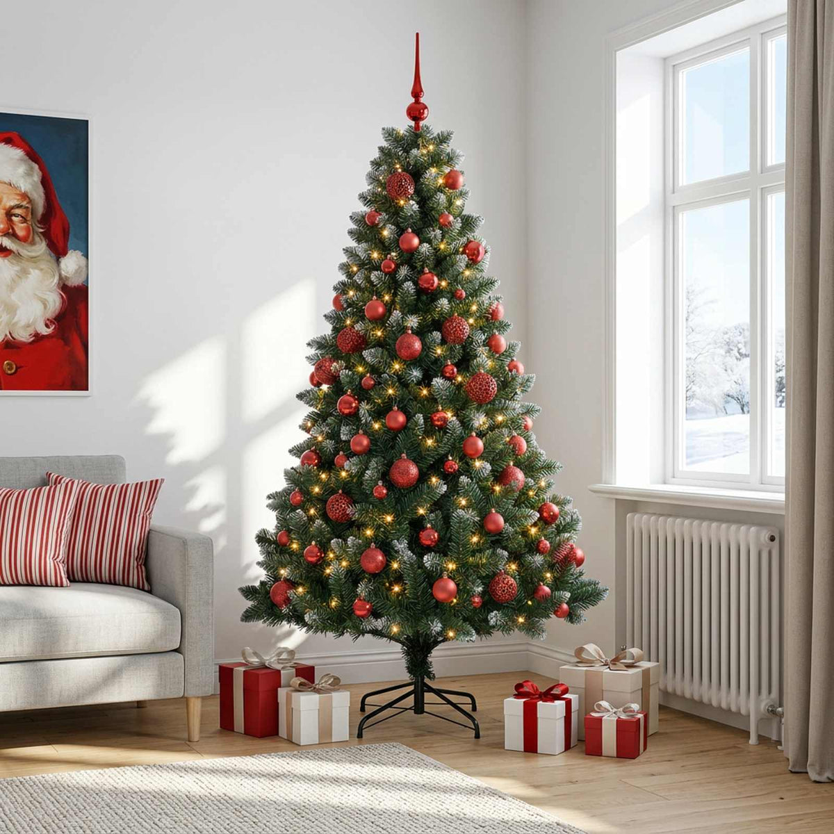 Artificial Christmas Tree with Bauble 240 cm 300 LEDs