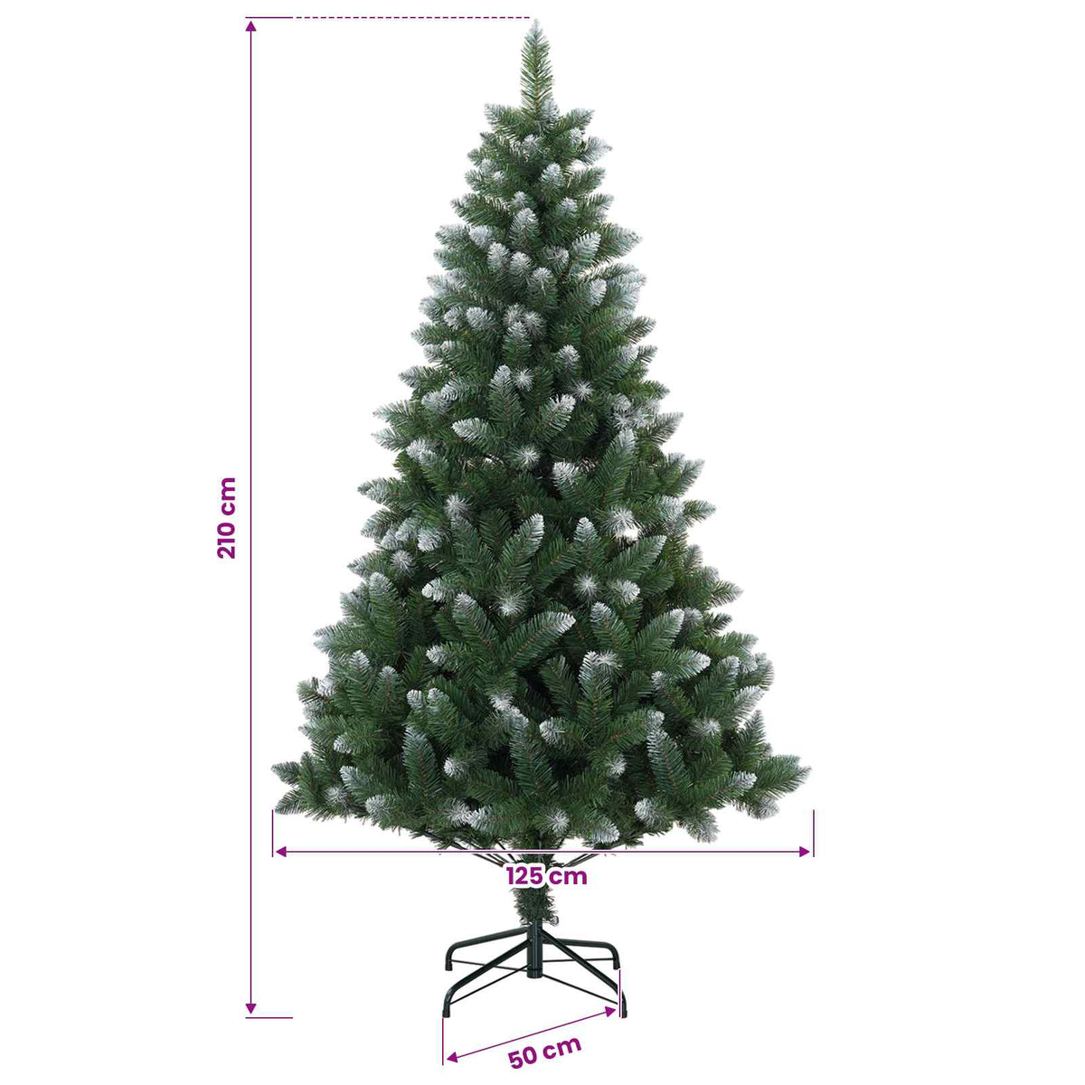 Artificial Christmas Tree with Bauble 210 cm 300 LEDs