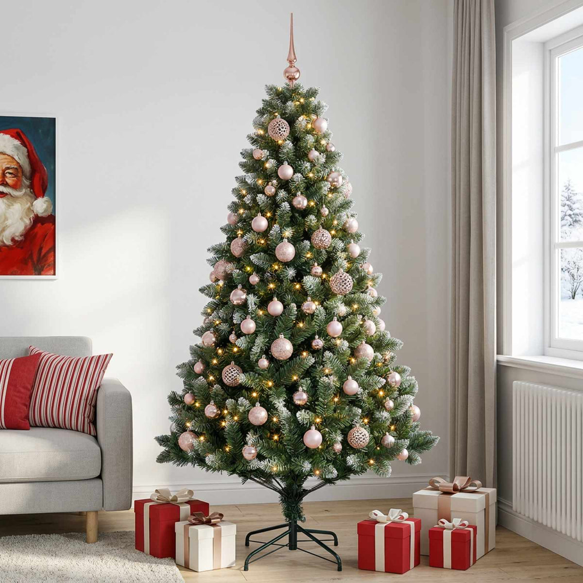 Artificial Christmas Tree with Bauble 180 cm 300 LEDs