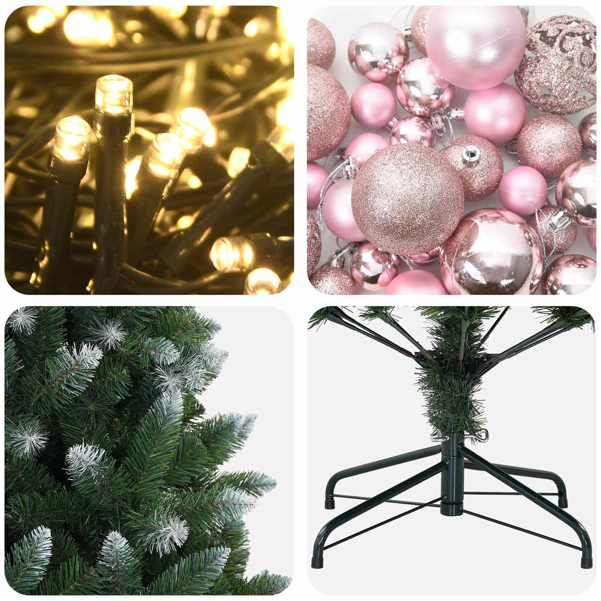 Artificial Christmas Tree with Bauble 210 cm 300 LEDs