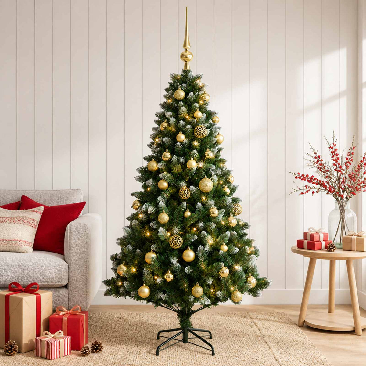 Artificial Christmas Tree with Bauble 150 cm 150 LEDs