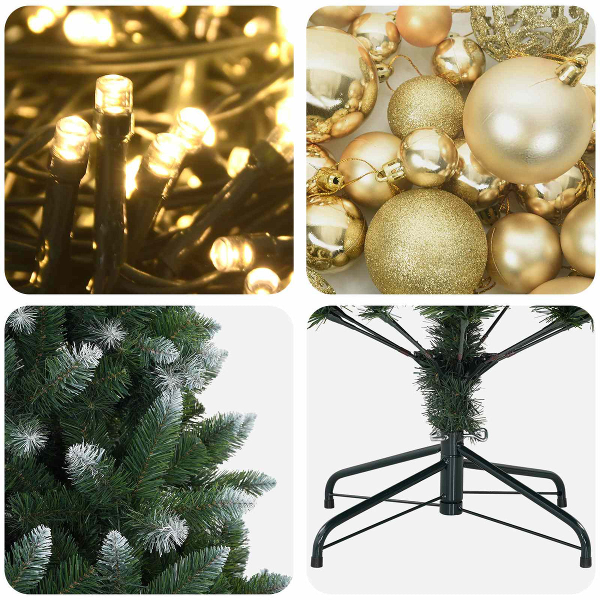 Artificial Christmas Tree with Bauble 150 cm 150 LEDs