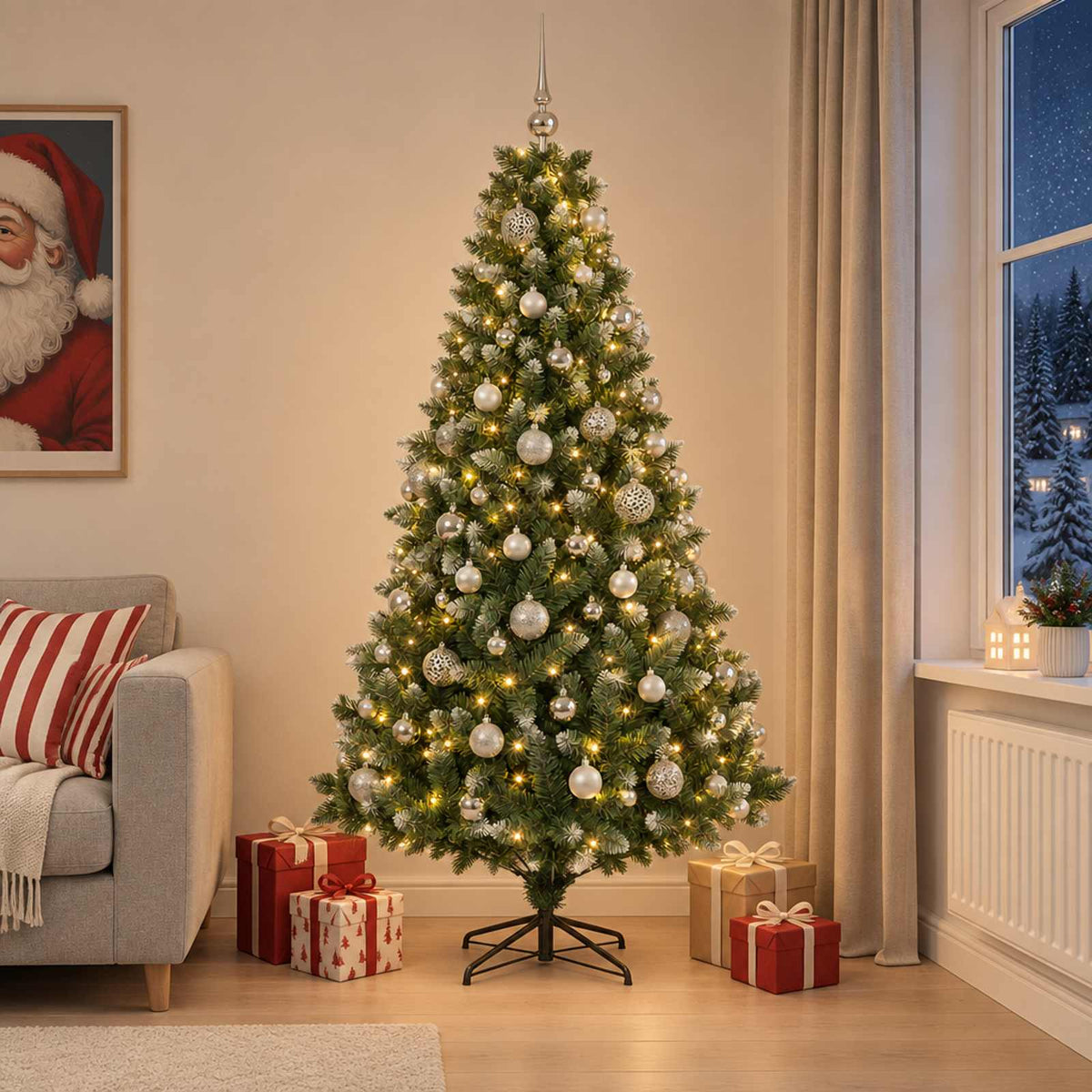 Artificial Christmas Tree with Bauble 180 cm 300 LEDs