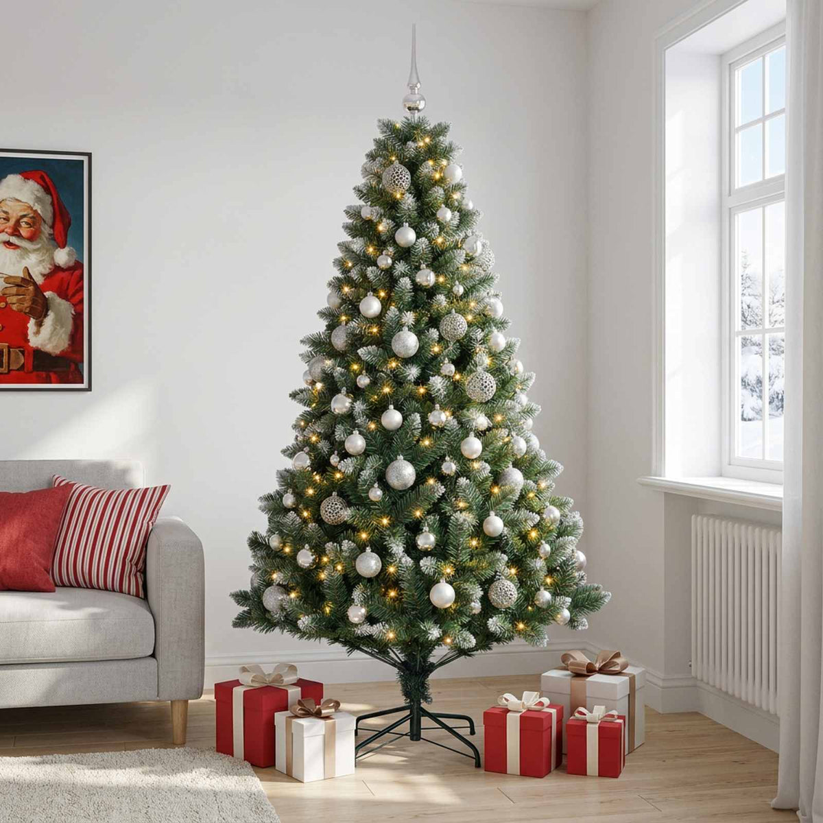 Artificial Christmas Tree with Bauble 180 cm 300 LEDs