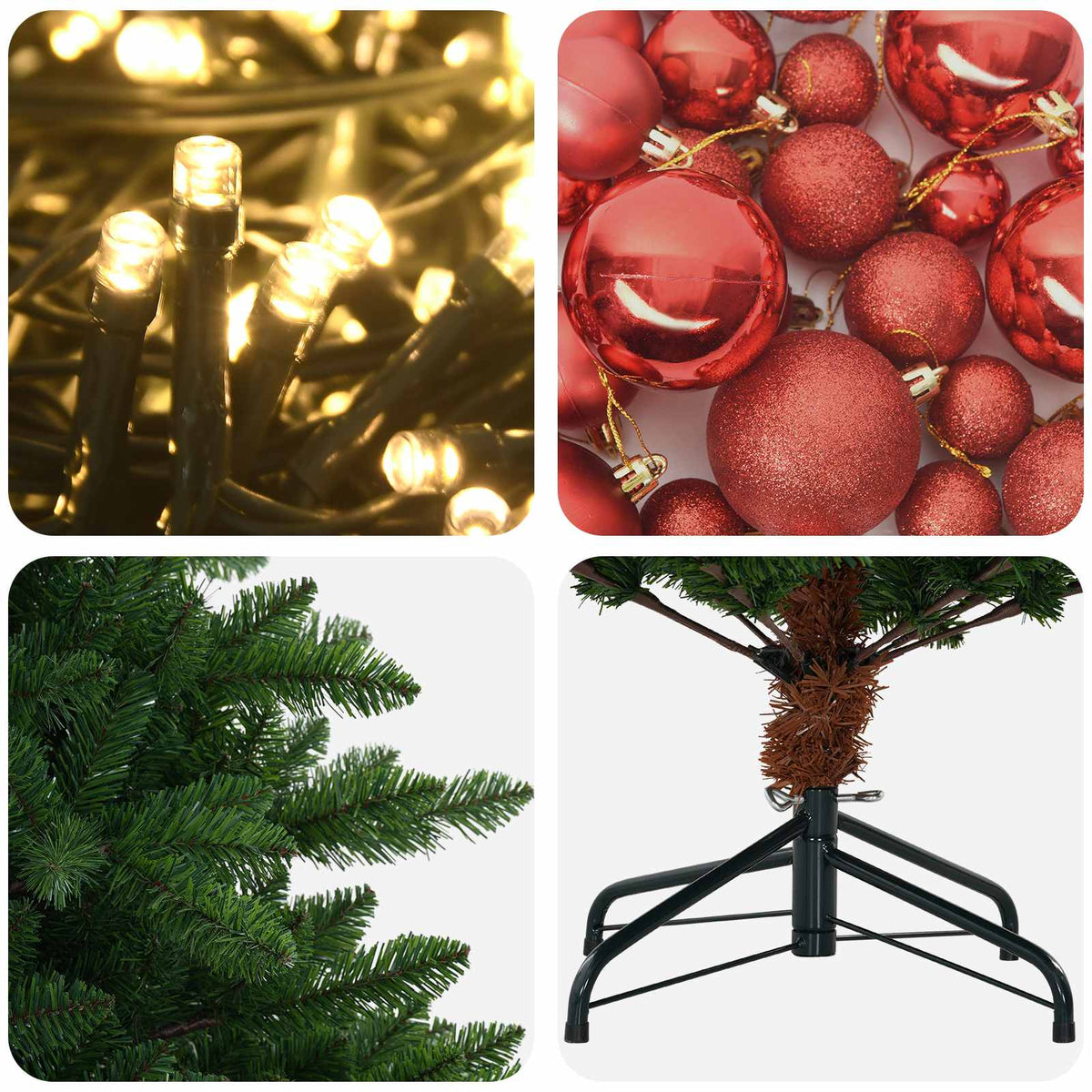 Artificial Christmas Tree with Bauble 150 cm 150 LEDs