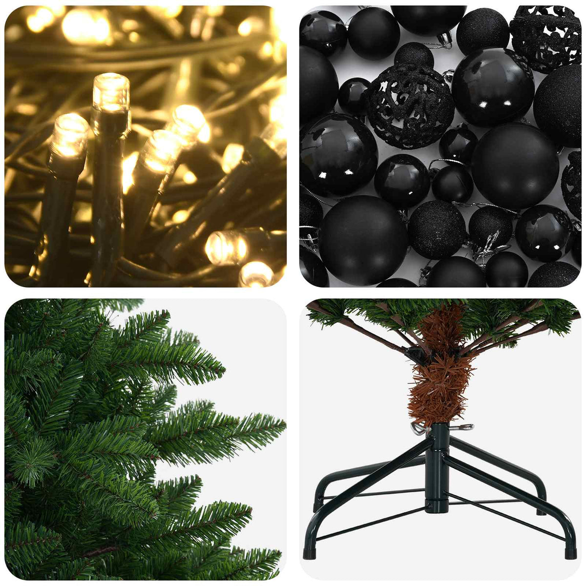 Artificial Christmas Tree with Bauble 150 cm 150 LEDs