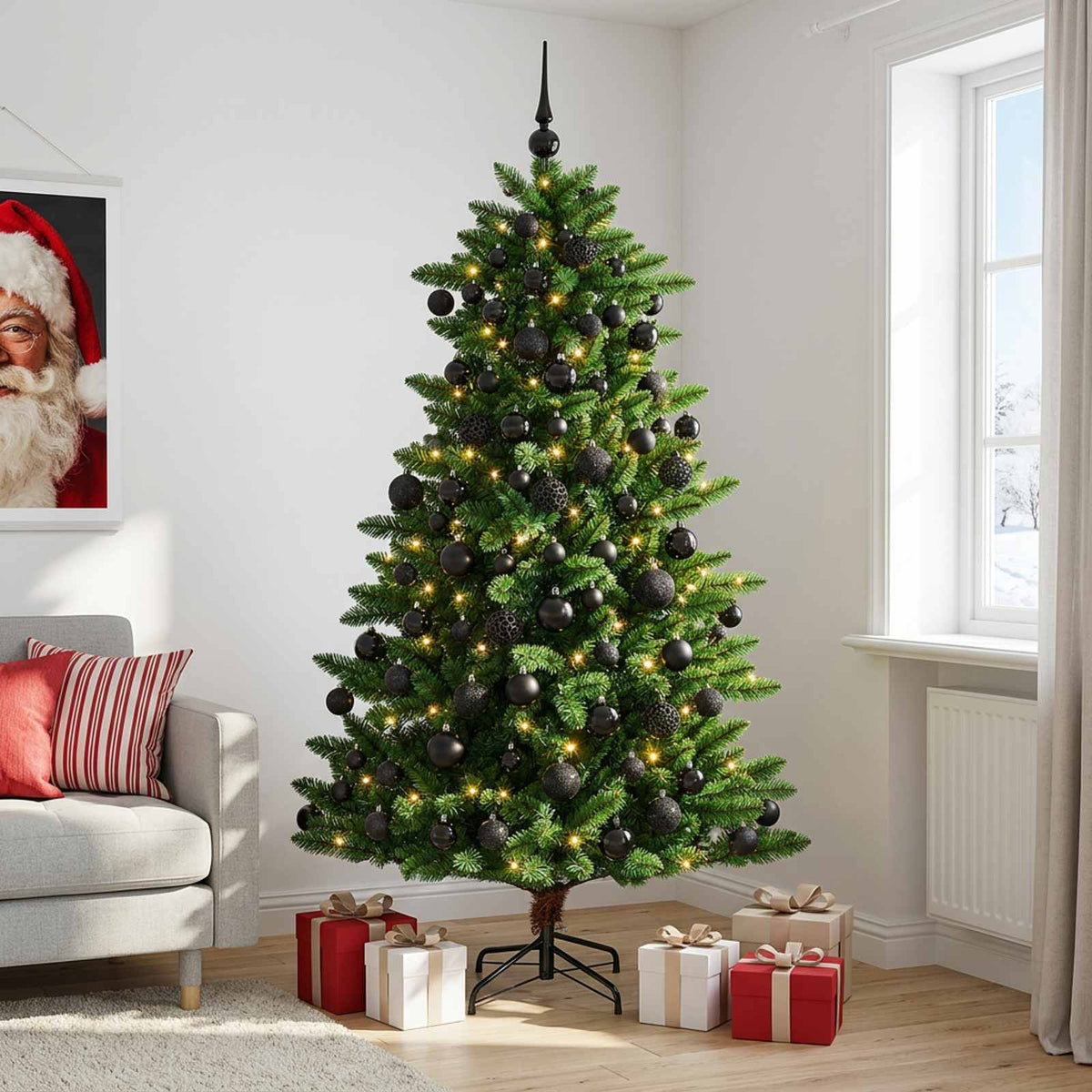 Artificial Christmas Tree with Bauble 180 cm 300 LEDs