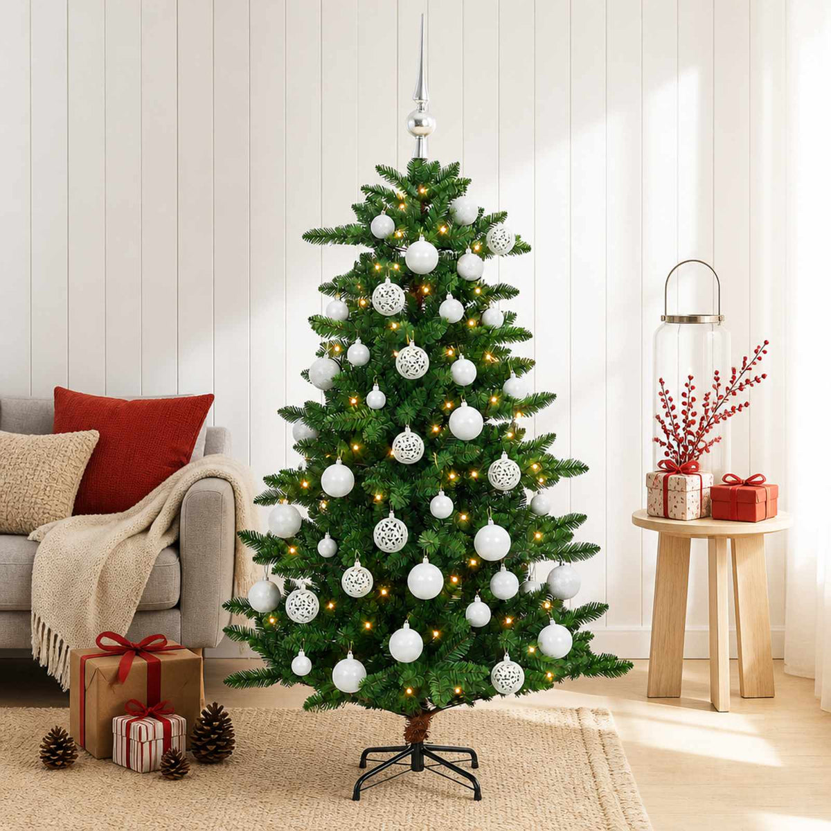 Artificial Christmas Tree with Bauble 150 cm 150 LEDs
