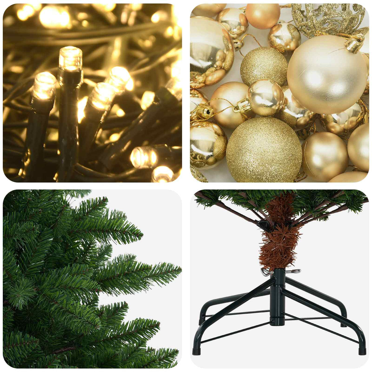 Artificial Christmas Tree with Bauble 120 cm 150 LEDs